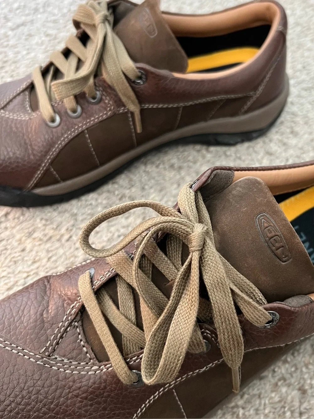 KEEN Men's Brown Casual Leather Lace-Up Shoes Size 11